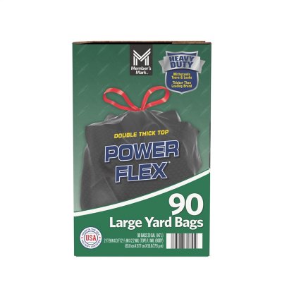 Member's Mark 39 Gallon Power Flex Drawstring Yard Trash Bags (90